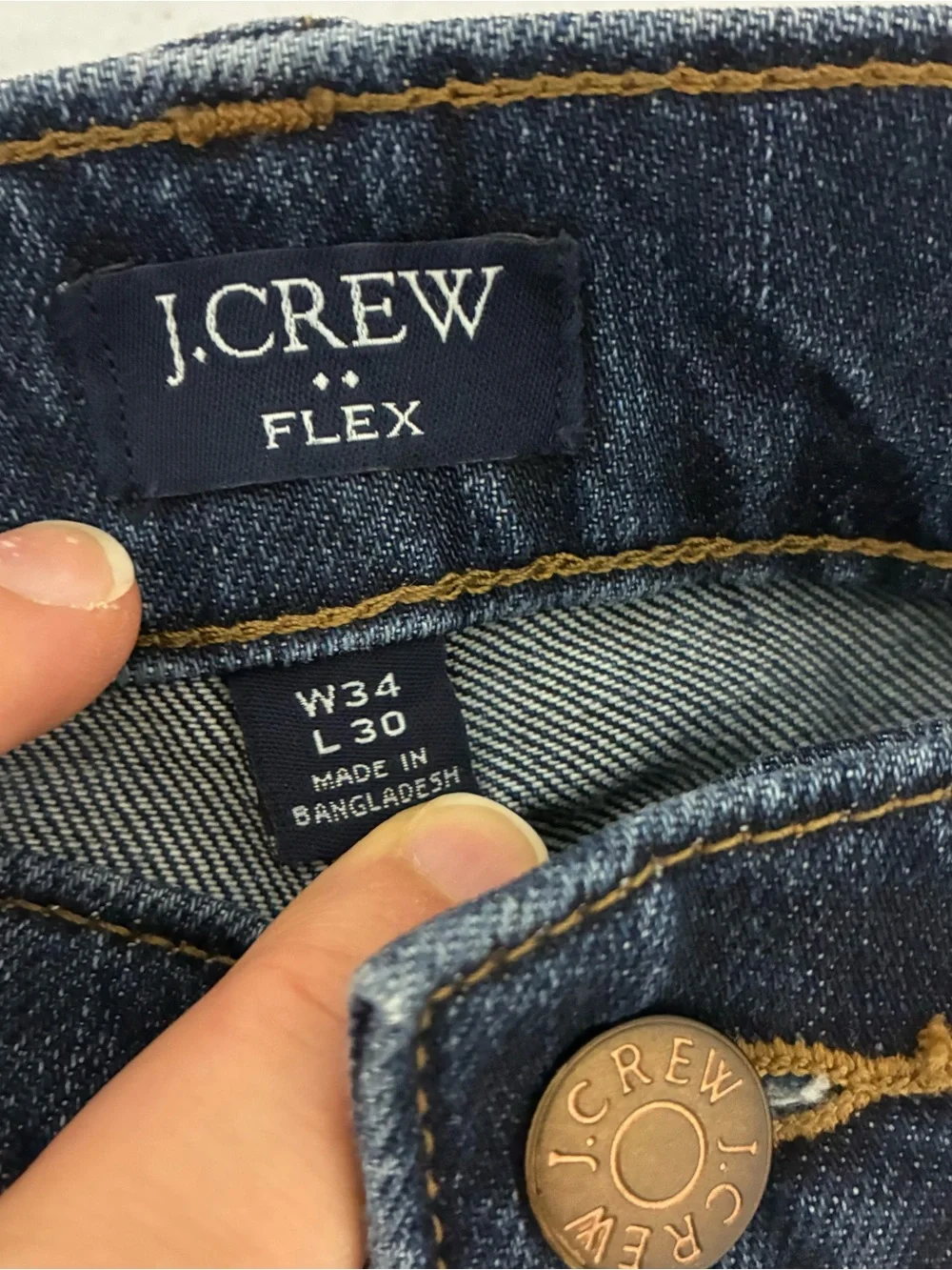 J. Crew Flex Dark Indigo Straight-Leg Jeans Men’s 34x30 Casual Everyday